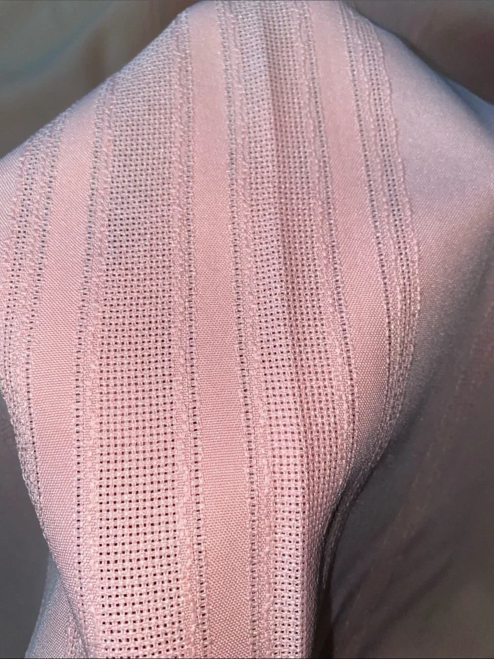 VINTAGE linen MCM rectangle table cloth light pink blush 5 ft. X 9 ft. 10”